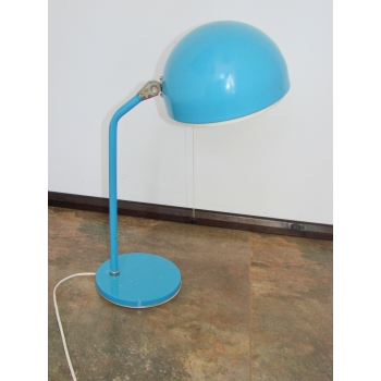 niebieska lampa biurkowa lata 70.